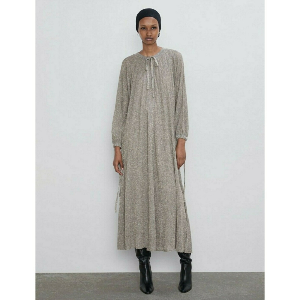 ZARA| Metallic Thread Knit Dress